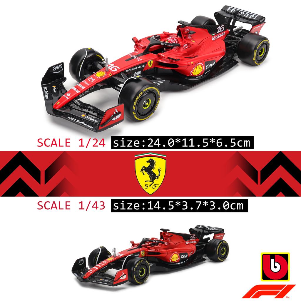 ABAJ1 Bburago 1:24 F1 serie various style 2022~2025 Ferrari SF23 16#Leclerc 55#Sainz Simulation Alloy Car Model Crafts Decoration