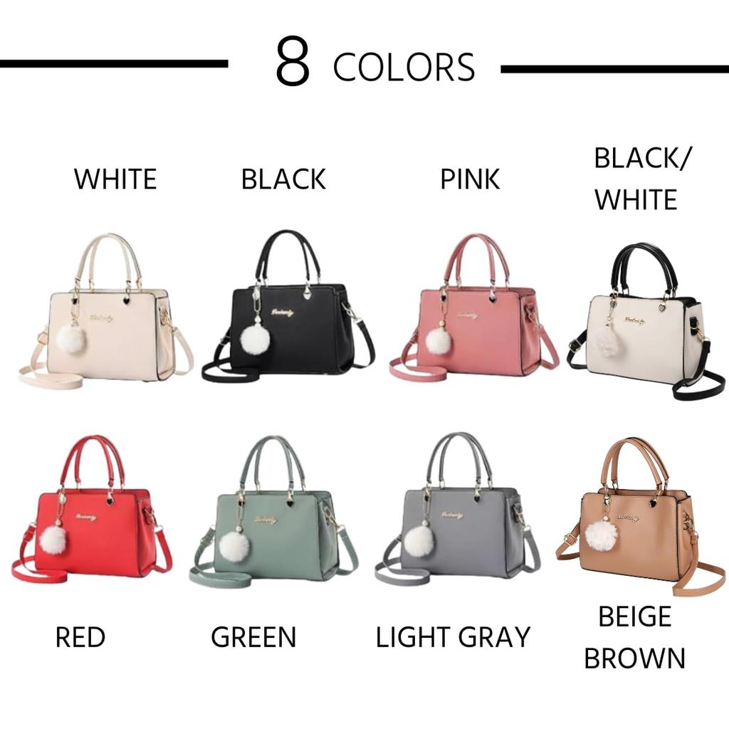 [ARTIKEL TEILEN] Damen Handtasche, Umhängetasche, Schultertasche, 2-Wege, Langlebig, Niedlich und Stilvoll, PU-Leder (Weiß)