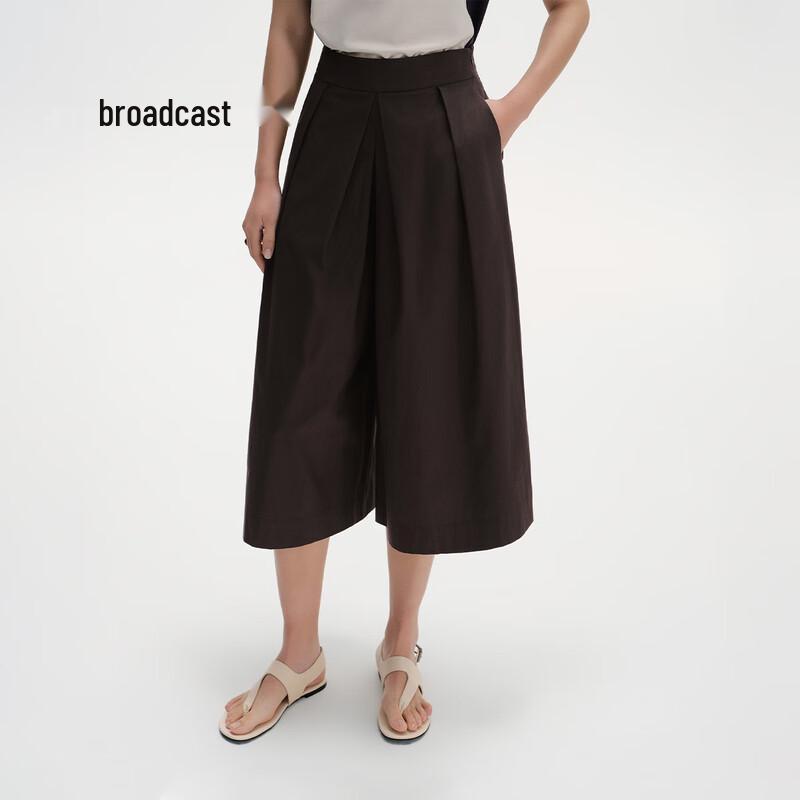 Broadcast Women's Lightweight Wide-Leg Cropped Casual Trousers