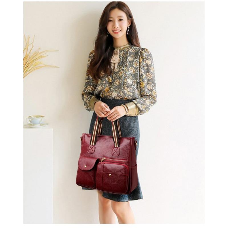Crossbody Bag Handheld Bag Large Capacity Multi-Pocket Fashion Euro-American New Shoulder Bag Middle-Aged Mom Bag Outdoor Travel