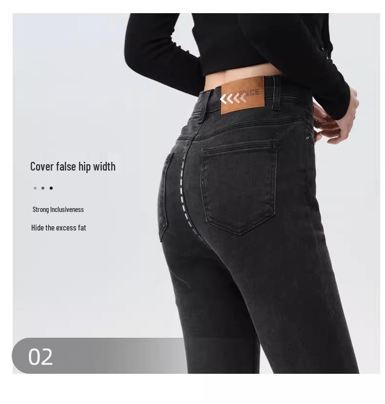 Women's High Waist Black Flare Jeans with Frayed Edge, Spring 2025 Collection