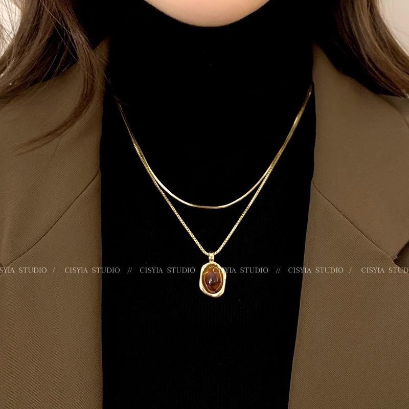 

Girl s Autumn and Winter Niche Sweater Layered Necklace