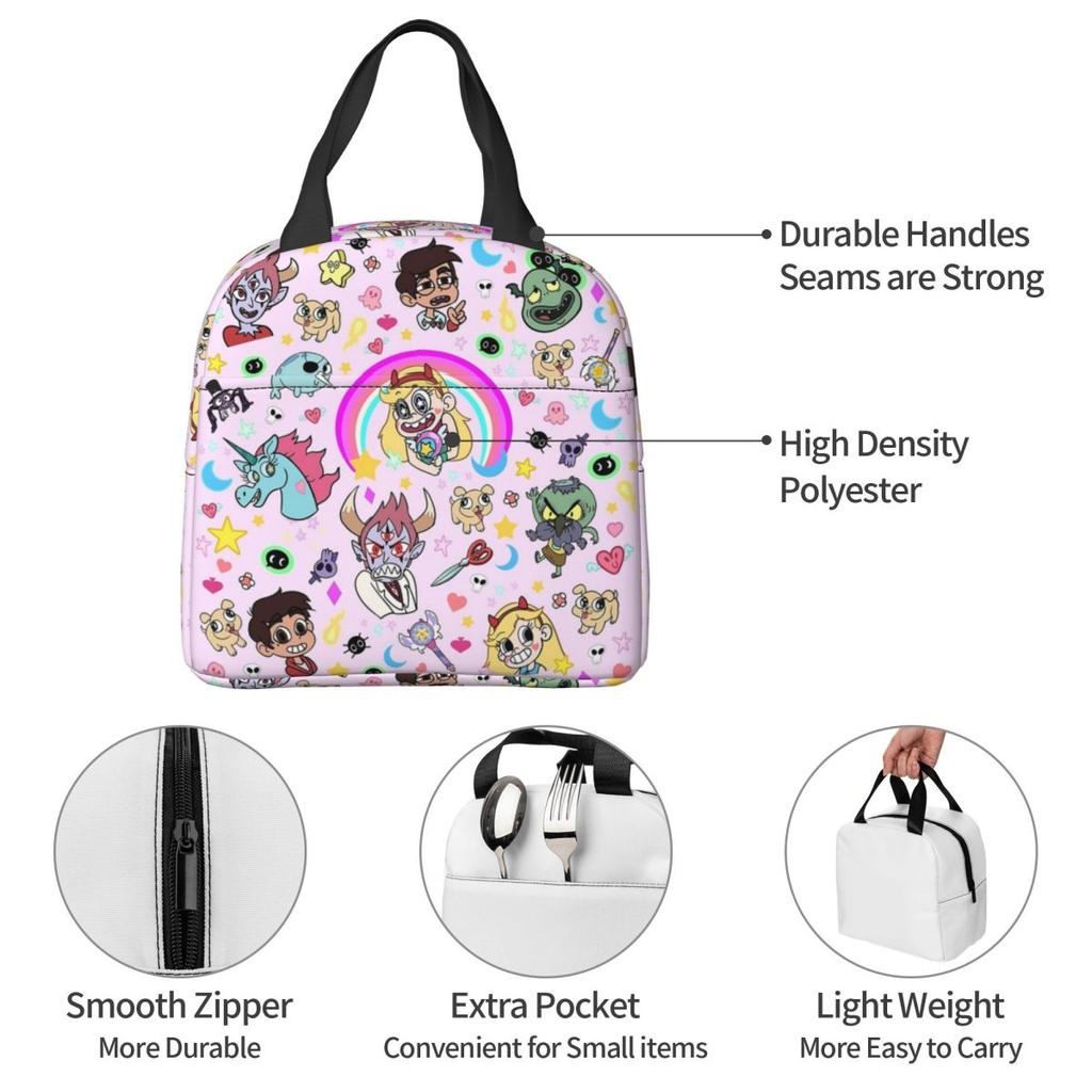 Star VS The Forces Of Evil Insulated Lunch Bag for Women Office Cooler Thermal Food Box Tote Portable Lunch Boxes Container