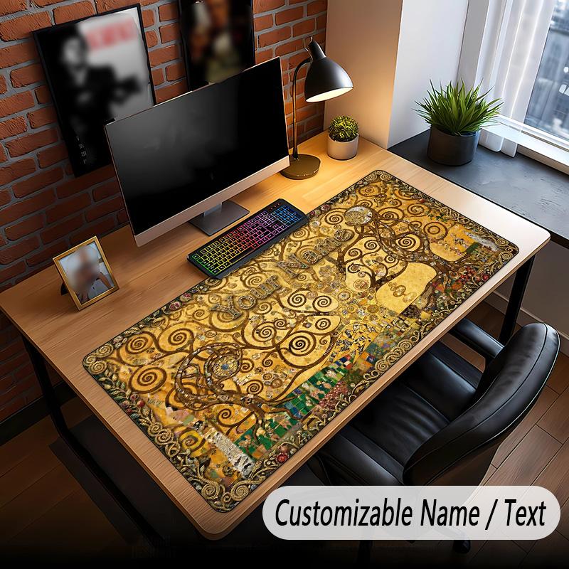 Tree of Life Theme Custom Mouse Pad Personalized With Name Text Customized Desk Mat For Office Home Decor