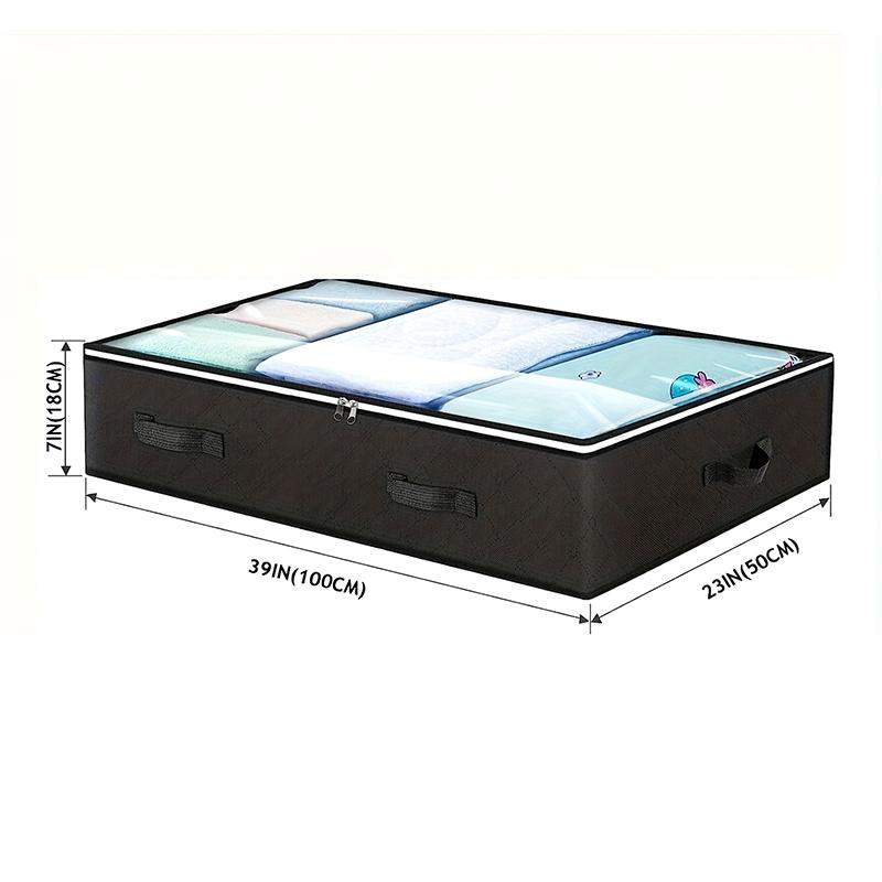 

1 шт. Складной ящик для хранения Под кроватью Хлопковое одеяло Сумка для хранения Гардероб Одежда Пылезащитный Влагозащитный Мешок чёрный