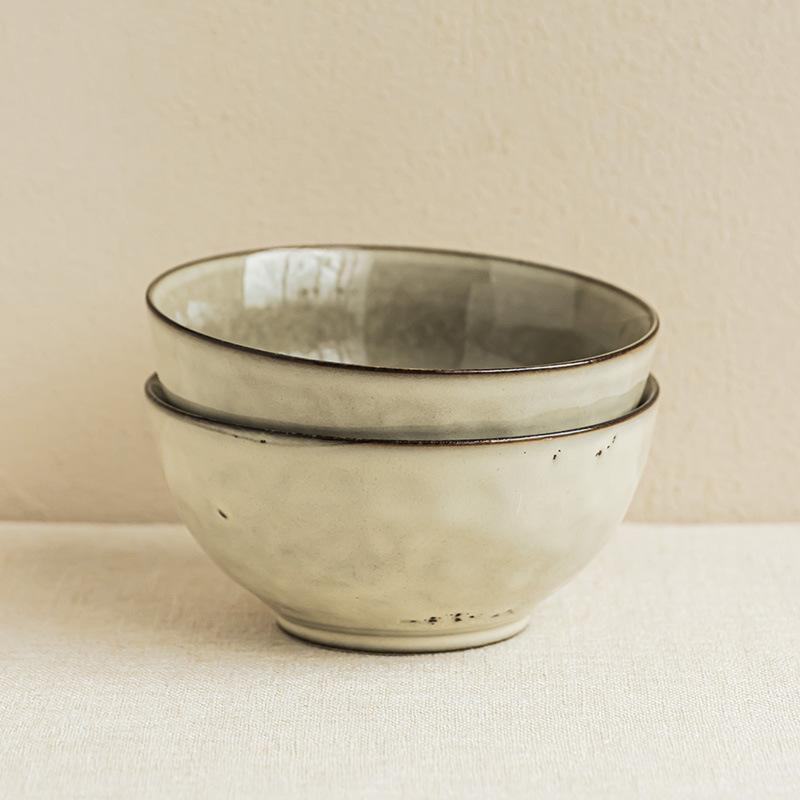 Minimalistischer Stil Ofenbrand Keramikschale Haushaltsschale Nudelschale Geschirr Schale Große Kapazität Strich Salatschüssel Restaurant Tiefe Schale