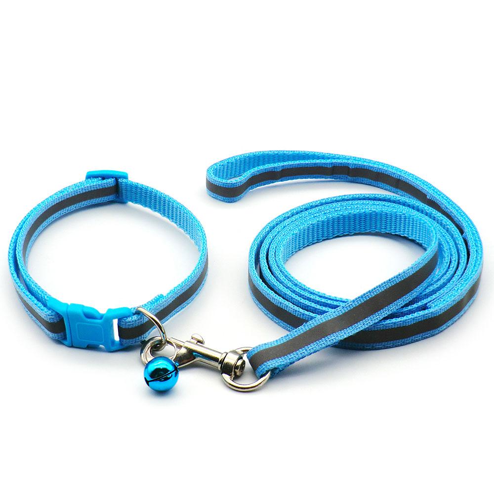 24set Adjustable Reflective Collars With Leash Cat Traction Rope Outdoor Dog Walking Anti-lost Pet Lead Supplies