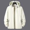 Women's Spring Detachable Hood Waterproof Jacket Solid Color Simple Outdoor Sports Shell Jacket