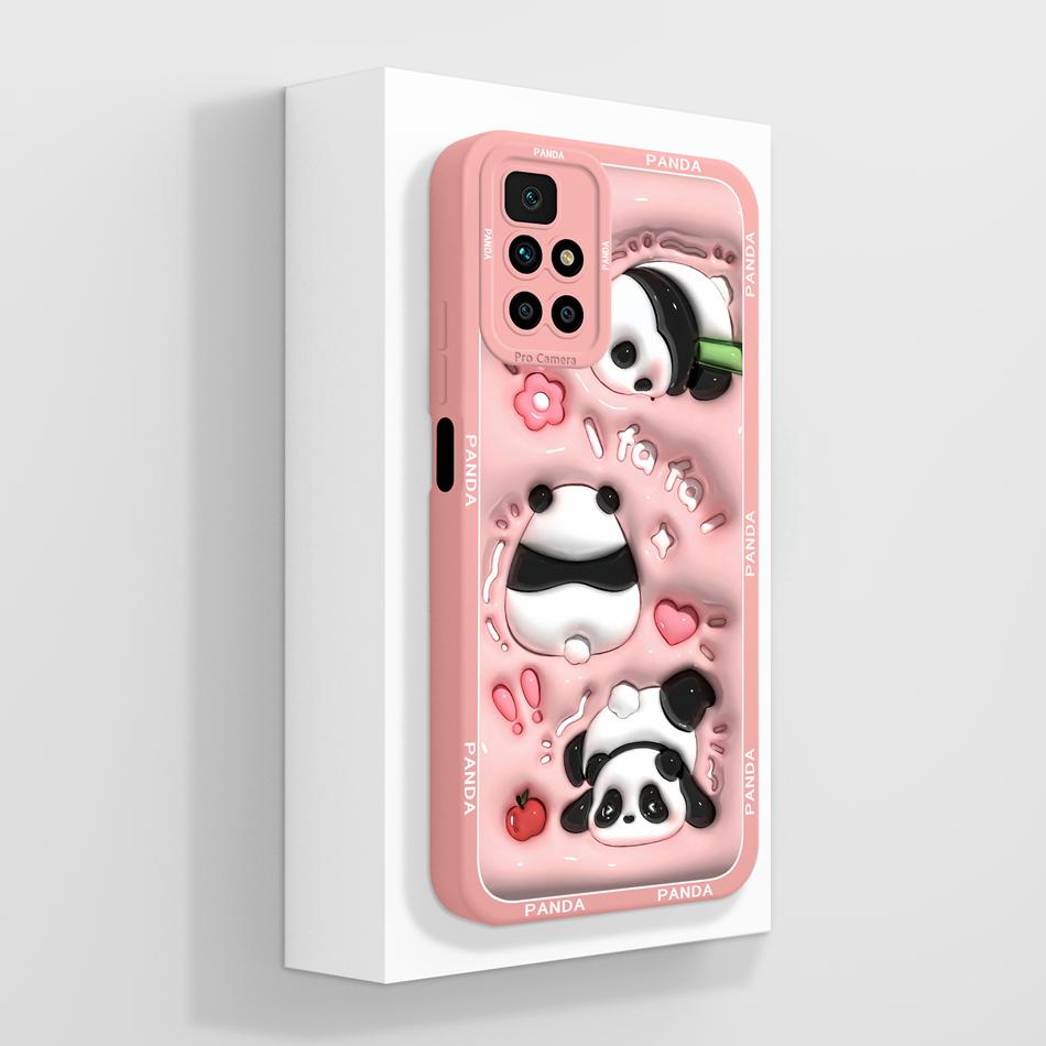 Cute Case For Redmi 10 4G 5G Panda Funda Soft Liquid Silicone Phone Cases For Xiaomi Redmi10 Xiomi Full Protection Back Cover