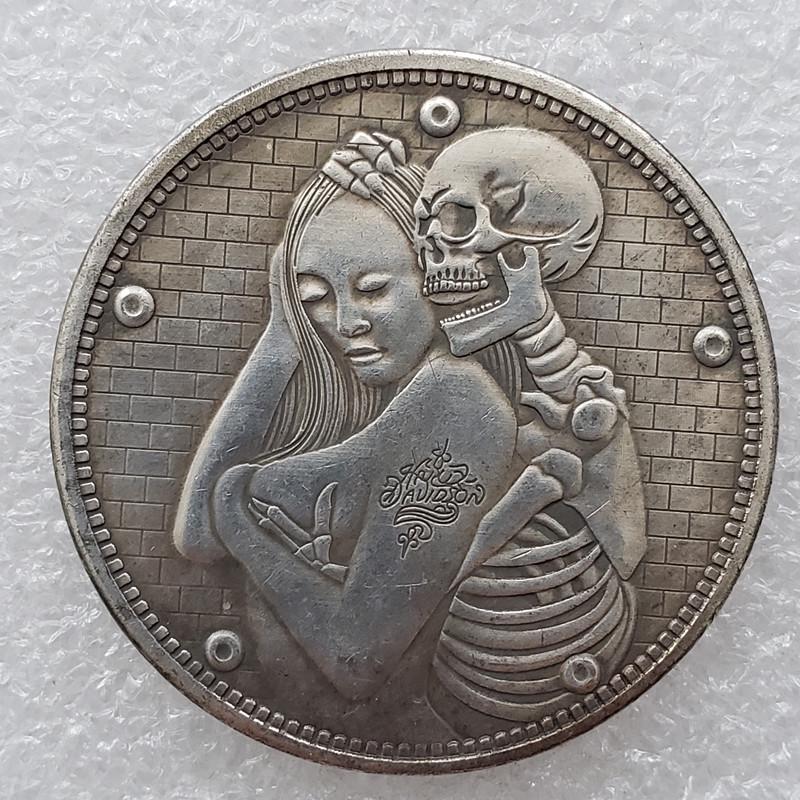 Antique Wanderer Skull Morgan Commemorative Silver Dollar Coin H4593 No