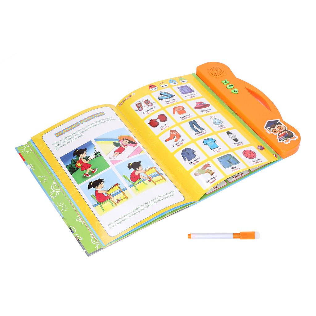 French Sound Book Children English Read Music Interactive Learning Book Educational Toy Birthday Gift