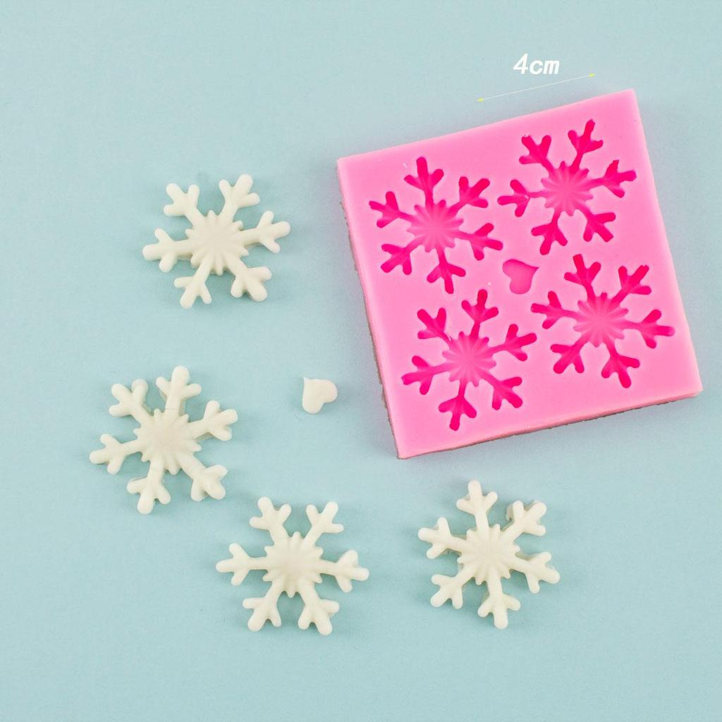 Silicone Snowflake Fondant and Cookie Cutter Mold for Christmas Decorations