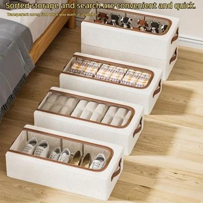 Verdicktes Stoff-Faltbett Aufbewahrungsboxen - Organizer für Schuhe, Spielzeug - Staubdicht, Schuhaufbewahrungsorganizer, Schlafzimmer-Organizer