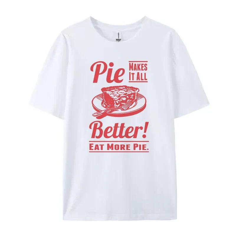 

Korean Fashion Pie Printed Graphic Tees Vintage Women Streetwear Tshirt Cute Food T Shirt Unisex Retro Grunge Clothes Oversized S