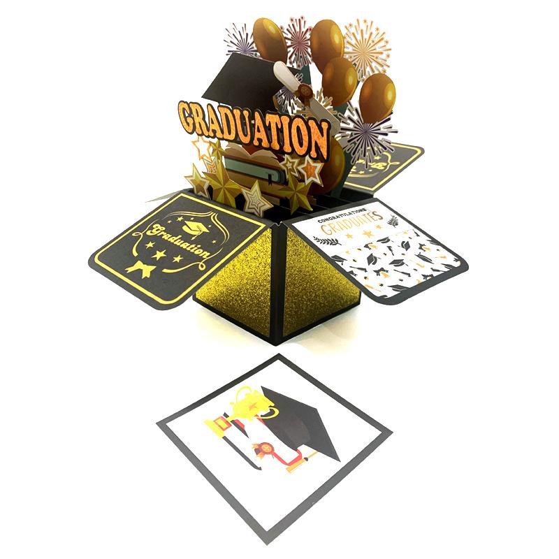 Graduation Pop Up Card Envelope Congrats Grad Card 3D Card For High School College University Graduates Season Party Decoration