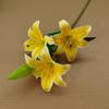 1 Bundle with 3pcs Flowers and 1pc Bud Artificial Lily Flower 70cm 7 Colors Simulation Flowers Lily Valentine's Day Gift