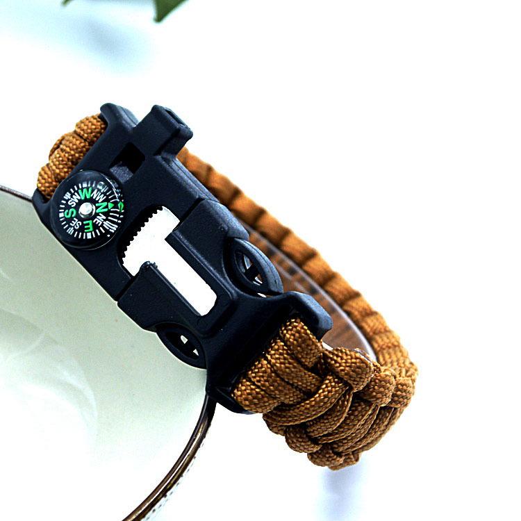 5-in-1 Multifunctional Survival Paracord Bracelet with Compass for Outdoor Travel and Climbing