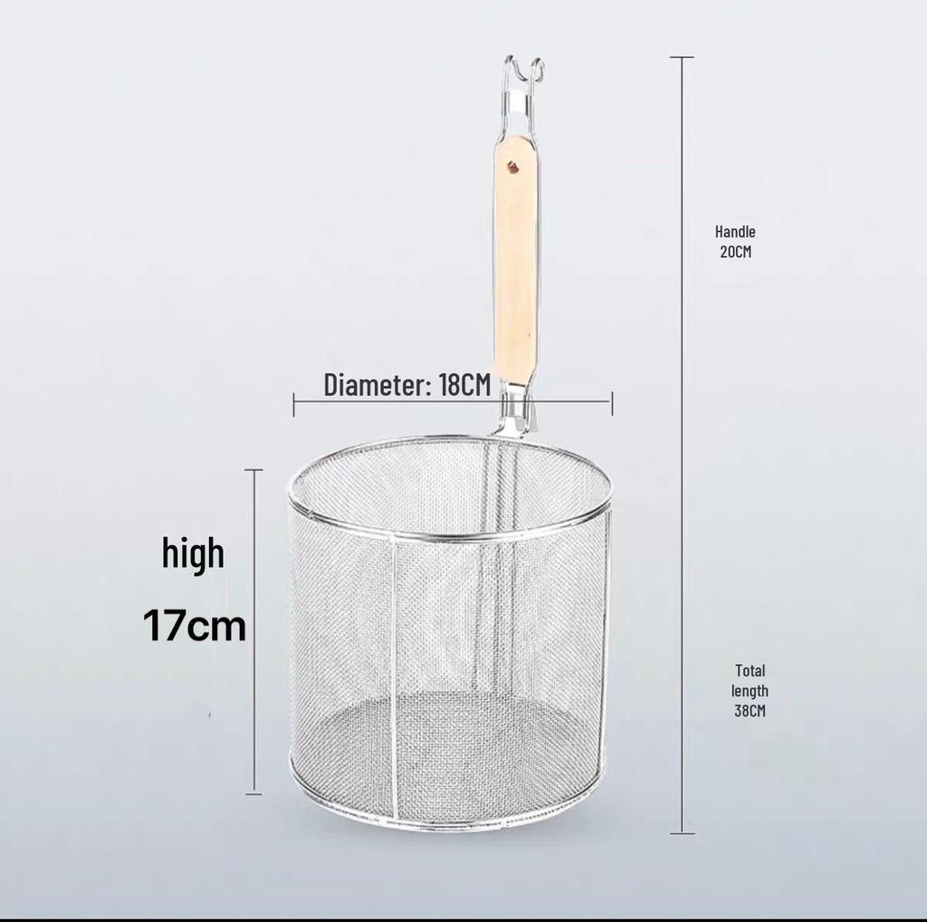 304 Stainless Steel Noodle Skimmer Ladle - Large Strainer for Mala Tang and Soup