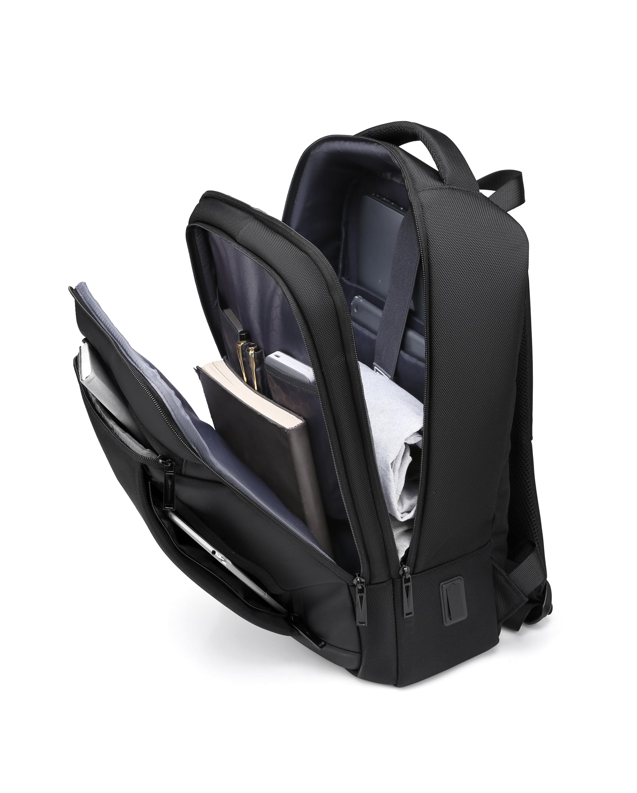 

Рюкзак для поездок на работу, совместимый с бизнесом, большой вместимости, для независимой зарядки ПК через USB, для отдыха, деловых поездок [MANETTA] Рюкзак, чёрный