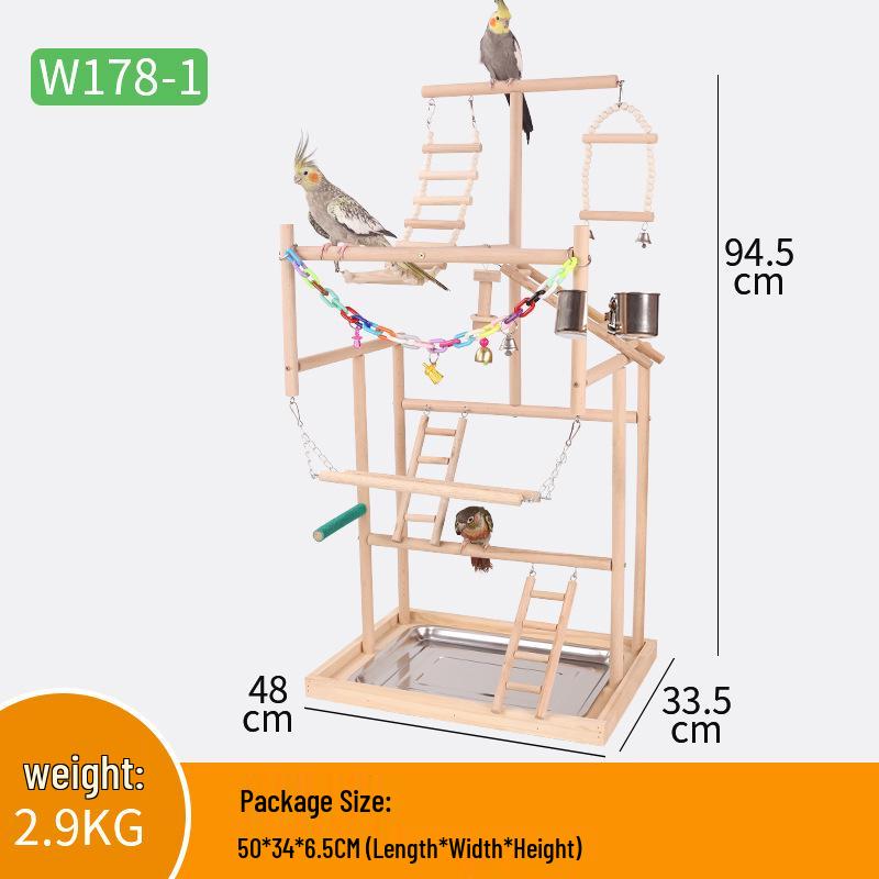 Parrot Play Stand & Training Station with Climbing Ladder, Swing, and Bird Toys