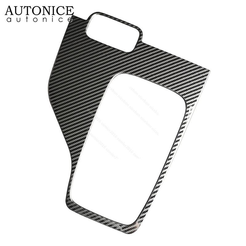 Carbon Fiber Color Stainless Button Gear Panel Cover Trim Fit for Ford Ranger 2015 2016 2017 2018   LHD Low Version