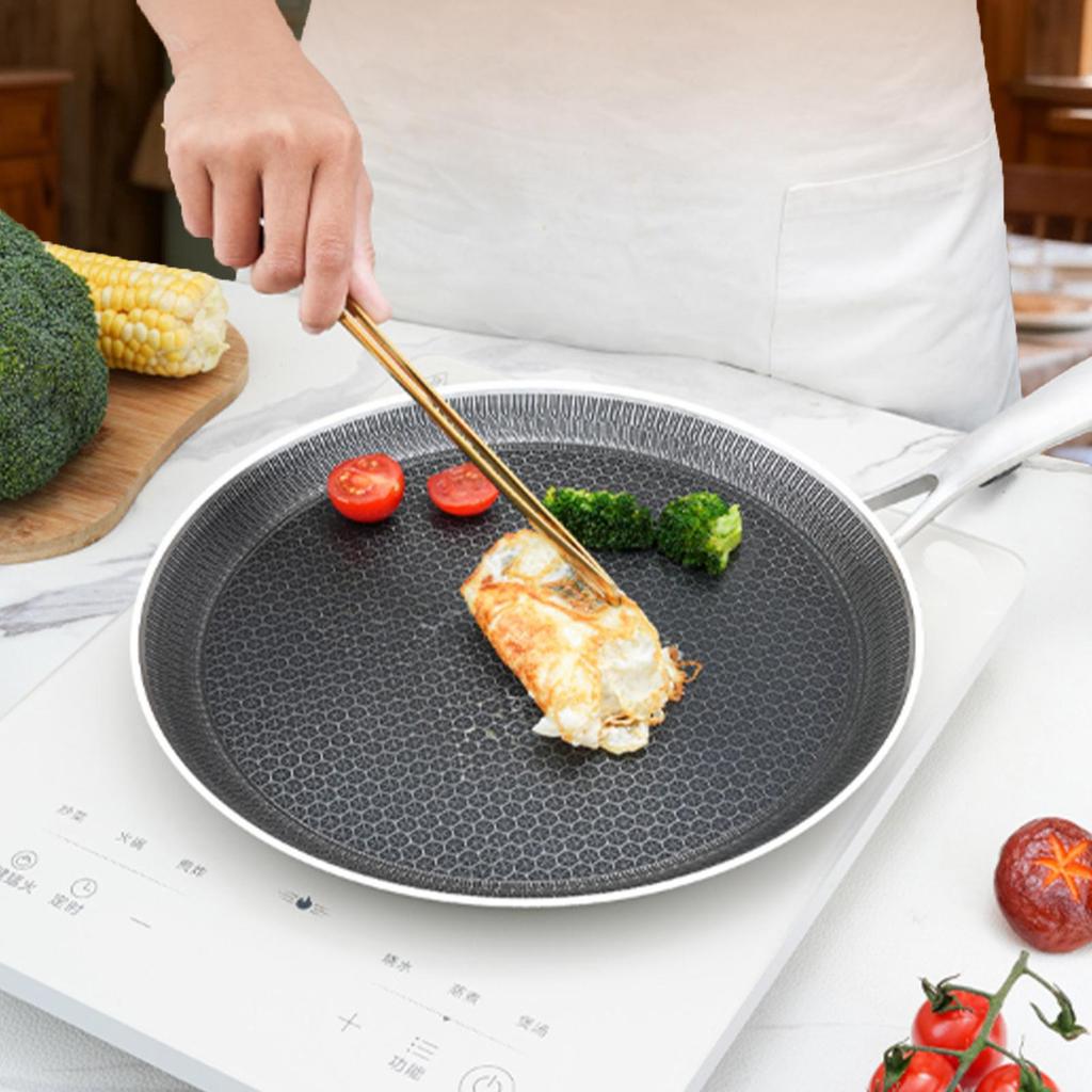 Non-Stick Pancake Pan Honeycomb Coating Stainless Grill Non-Stick Flat Frying Pan For Egg Cooking Outdoor Barbecue Stove Cooktop