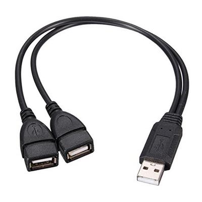 1 Stecker auf 2 Buchse USB 2.0 Verlängerungskabel Datenkabel Konverter USB 2.0 Linie 30cm Adapter