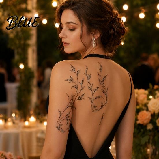 Tatuaggi Temporanei per Gambe 1 Foglio Adesivi per Tatuaggi Impermeabili Fiori Foglie Tatuaggi