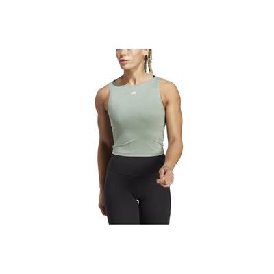 Solid Color Round Neck Slim Fit Sleeveless Tank Top Women Tops Green HR5063