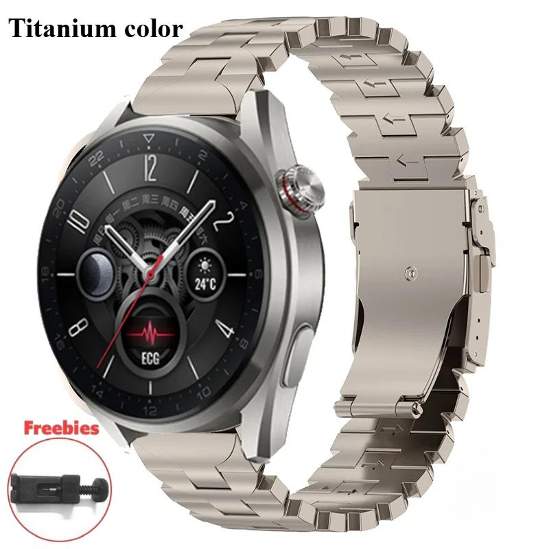 Pasek Tytanowy 22mm Do Huawei Watch4 Pro Luksusowa Bransoleta Do Huawei GT3 46mm Ultimate Do Samsung Watch Gear S3 45mm Metalowy Pasek