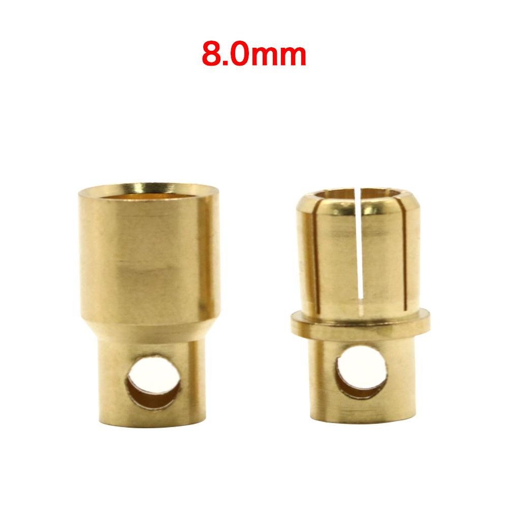 5/10 pairs Gold Bullet Banana Connector plug 2.0mm 3.0mm 4.0mm 5.5mm 6.0mm 8.0MM for ESC Lipo RC battery Plugs Motor DIY