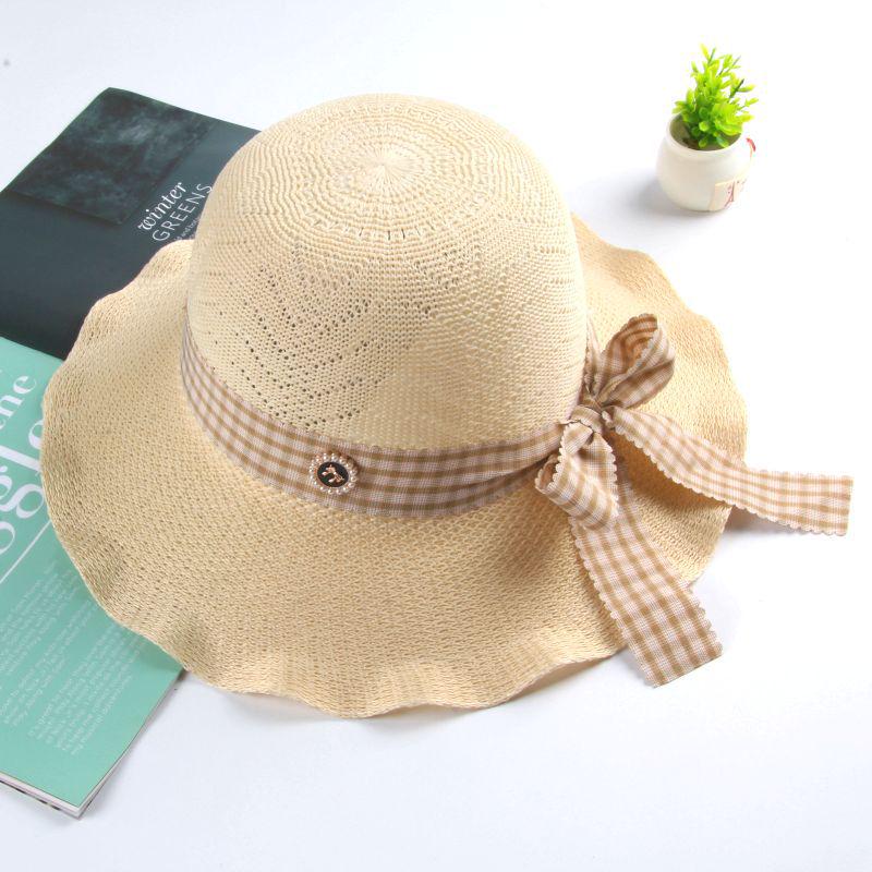 Women's Fashionable Wide Brim Straw Sun Hat – Perfect for Beach and Scenic Spots