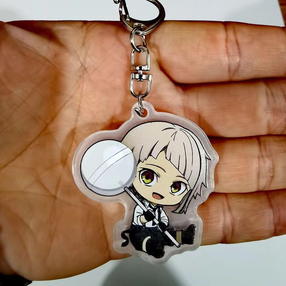 Anime Bungou Stray Dogs Arcylic Keychain Atsushi Nakajima Dazai Flower Key Chain Women Men Accessories Bag Pendant Chaveio Perfect Gifts