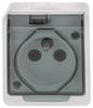 Single Socket, Surface-mounted, IP44, White, Smoke Flap, HERMES
