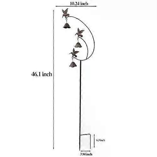 Gardens Metal Hummingbirds with Bells for Outside Garden Art,Decorative Garden Stakes