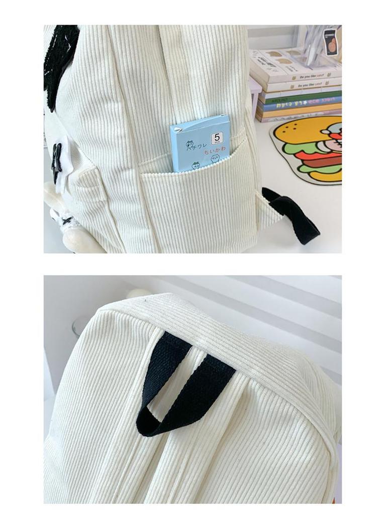 Rucksack aus Cord im koreanischen Stil: Großes Fassungsvermögen, leicht, perfekt für Schule und Reisen