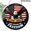2D Flat 1pc Aluminum Independence Day-Themed Soaring Eagle Wall Decor 7.87 inches x 7.87 inches Patriotic Decor Suitable for hanging on front doors