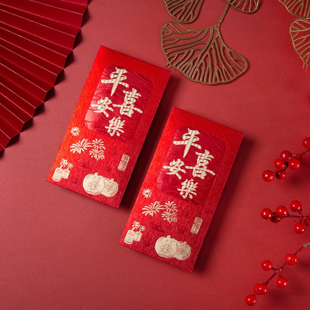 6pcs Traditional Red Pocket Hot Stamping Hongbao Festive Decor Horse Year Red Envelope  Birthday