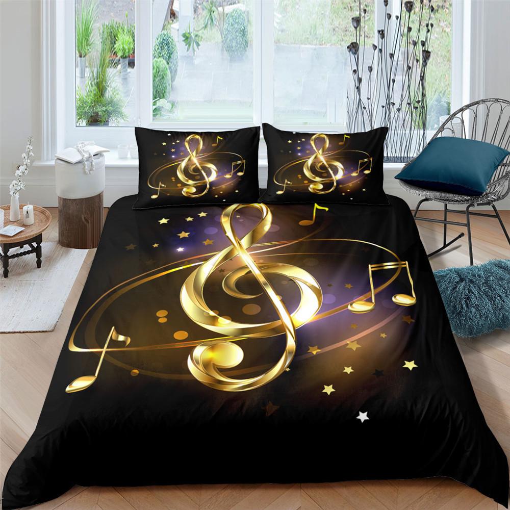 Piano Note 3D Digital Printing Bedding Set Bedroom Note Quilt Cover Pillowcase Bedding Single Double Bed Full Size 2/3 Pieces Microfiber