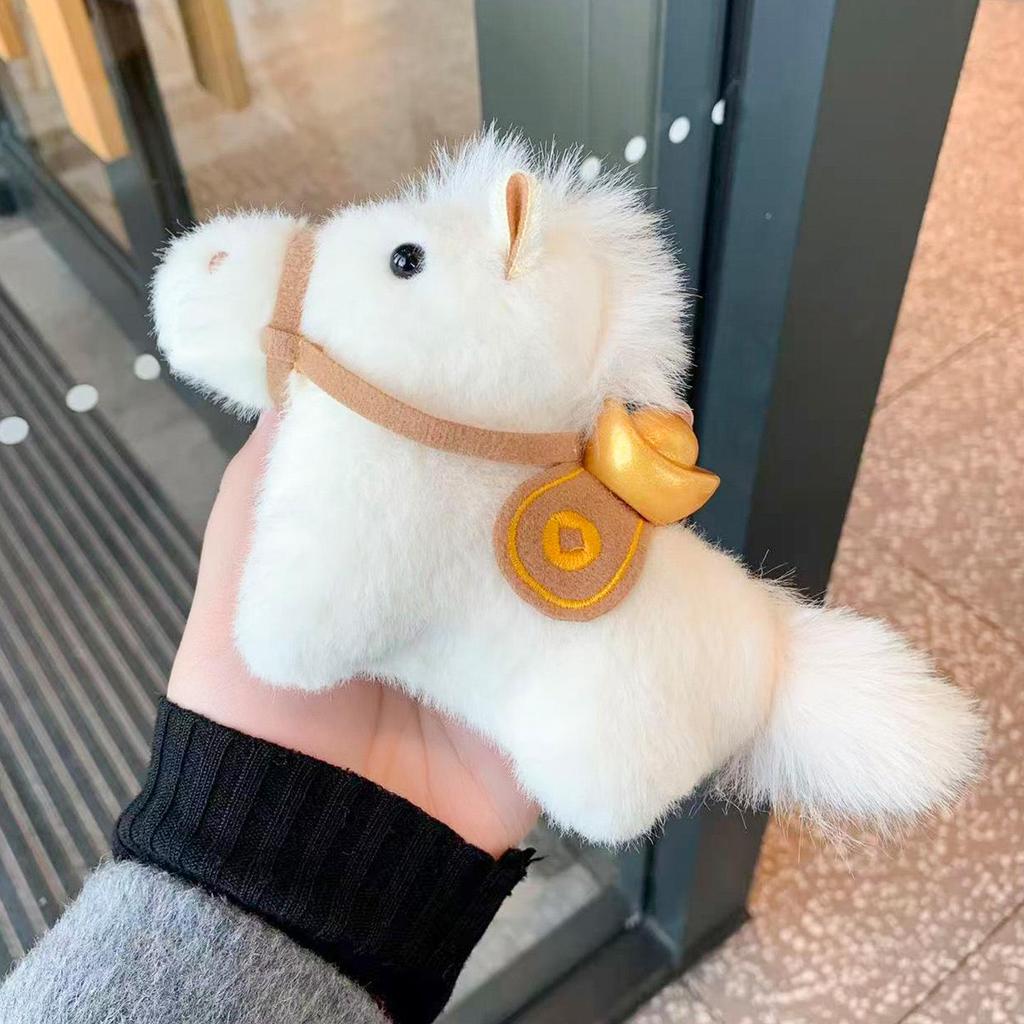 Carefully Crafted Year of the Horse Zodiac Plush Doll with Ingot Pendant.