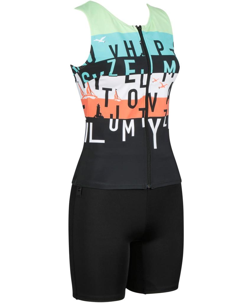 Wacoal Swimwear SWS111 Flattering Body Lines and Length Fits up to Size Plus Size Fitness Size 11 Women's Full-Shape Swimsuit, [Tummy, Back, Hips,