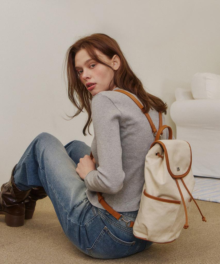 Leneeb Sling Backpack Canvas Brown