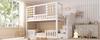 Bunk Bed 90x200 cm White Cabin Style with Wooden Windows and Stair Cabinet, with 2 Sleeping Surfaces, Slatted Frame Included, EN 747, without Mattress