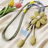 Crossbody Phone Woven Chain Phone Charm Cell Phone Strap Flowers Phone Lanyard  Outdoor Activity