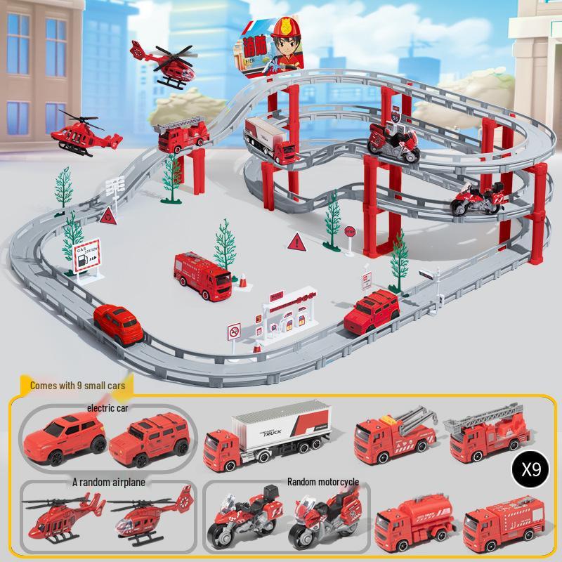 Electric Alloy Track Car Scene Set DIY Multi-Layer Assembly Hot Children s Toy