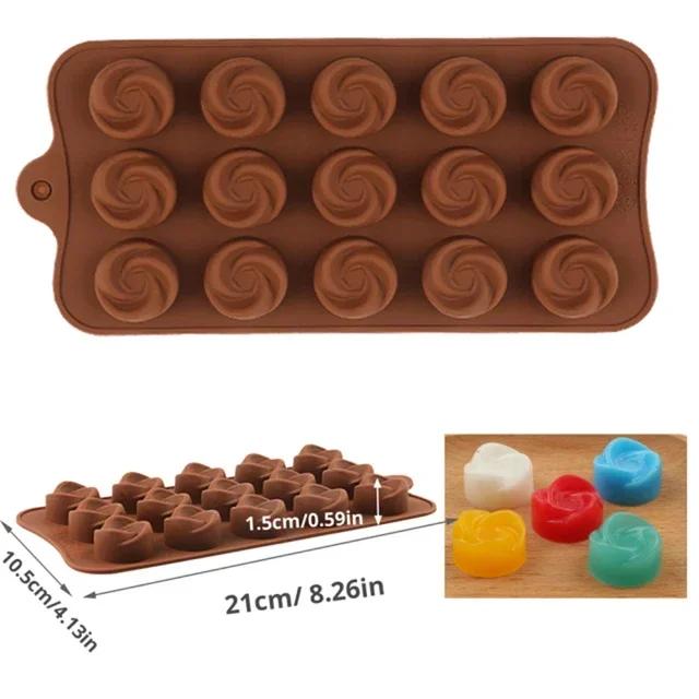 Silicone Chocolate Mold, Gummy Baking Cake Decoration Tools, 15 Cell Heart Shaped Pastry Mold