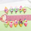 12 Colorful Resin Ice Cream Cone Charms for DIY Jewelry