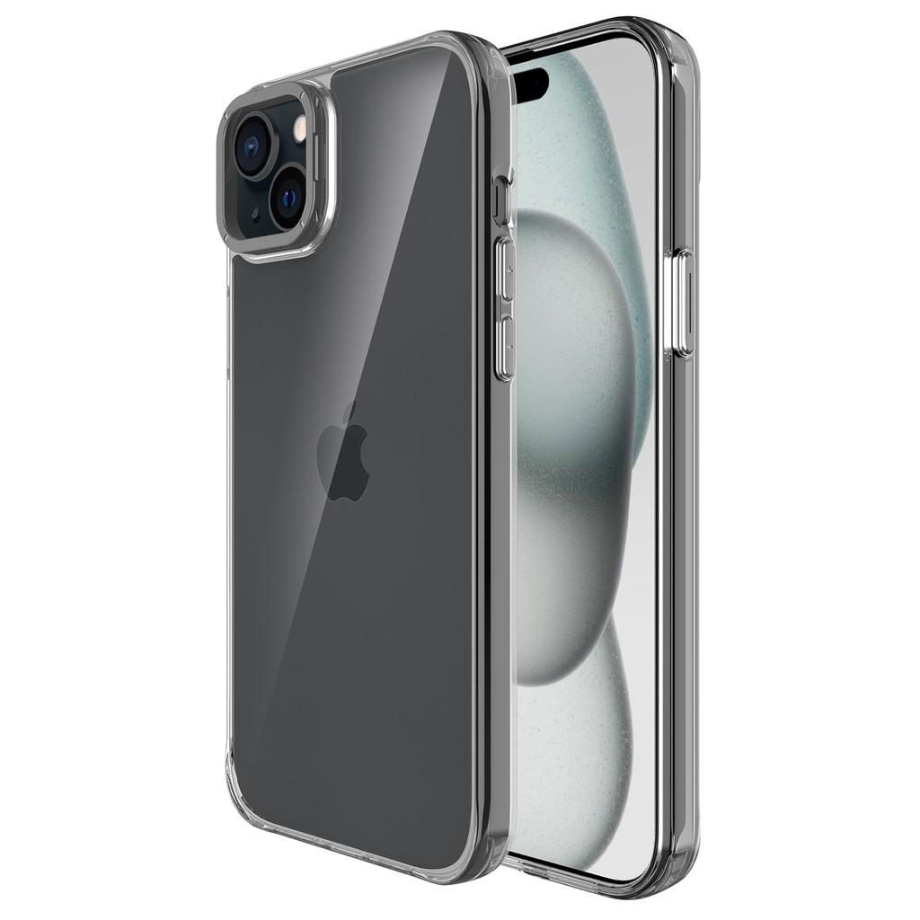 For iPhone 15 Case Shockproof TPU+PC Phone Back Cover with Metal Lens Kickstand