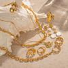 Ocean Jewelry Set Seashell Ring Necklace For Beach Vacation Electroplated Accessories