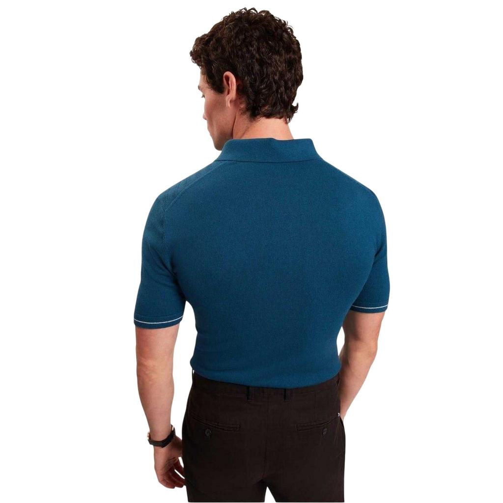 Ted Baker Mens Chevron Knitted Short-Sleeved Polo Shirt